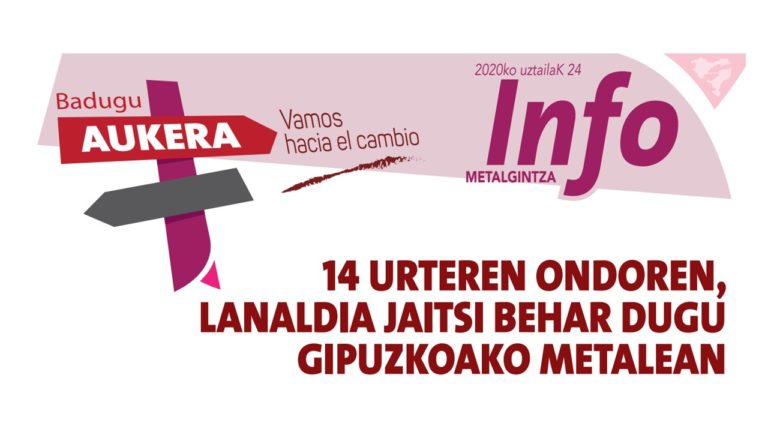 14 urteren ondoren, lanaldia jaitsi behar dugu Gipuzkoako metalgintzan