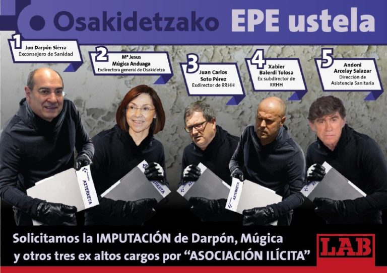 Bihar hasiko dira deklarazioak Osakidetzaren iruzurrezko EPE prozesu judizialaren barruan