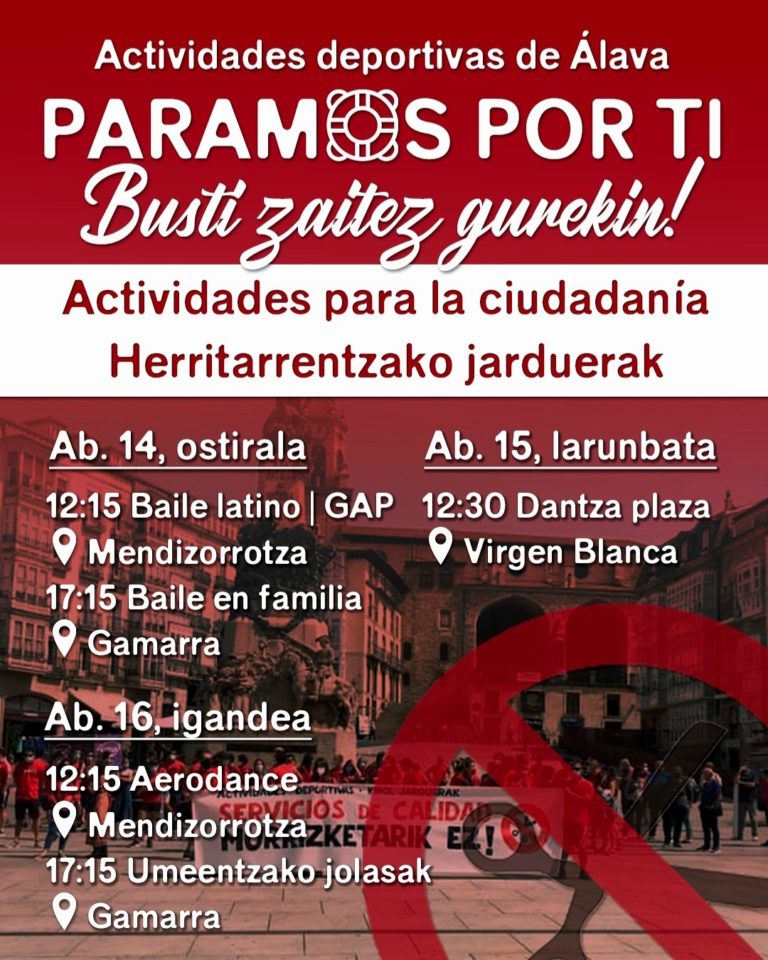 Gasteizko kirol jardueretako langileen grebak aurrera darrai