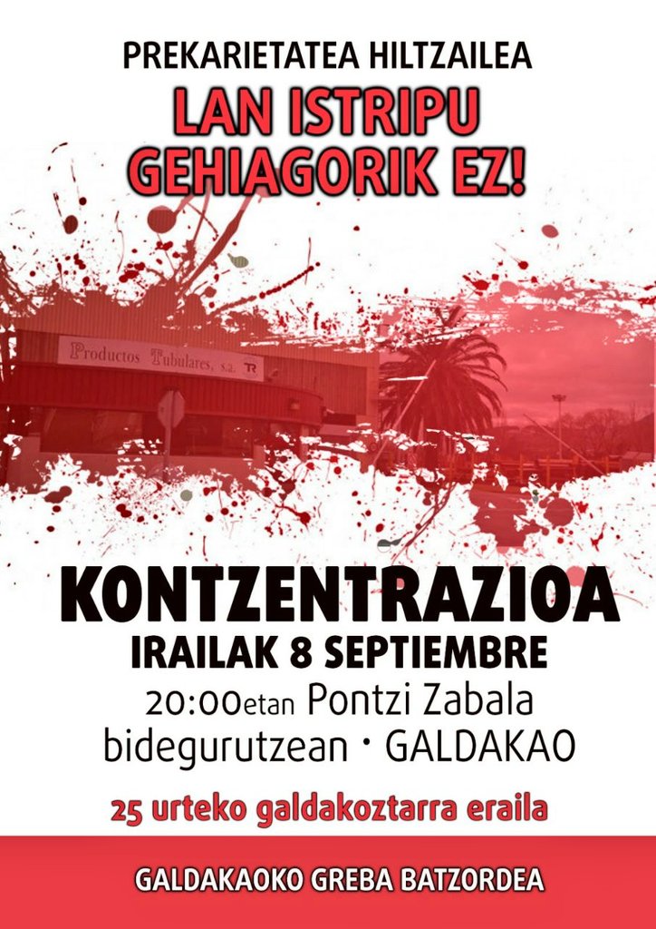 Nos movilizaremos en Galdakao para denunciar la última muerte en el trabajo