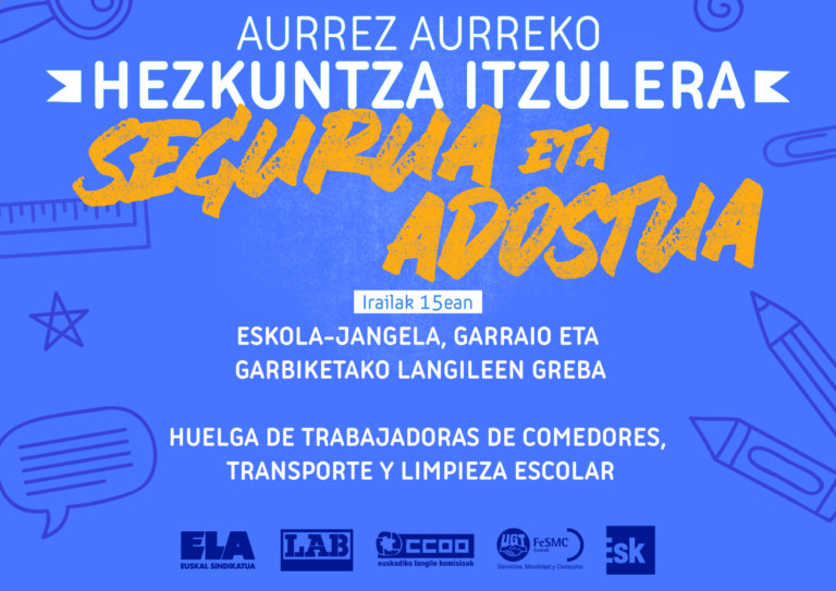 EAEko Hezkuntza arloko azpikontratetako langileek grebara deitu dute irailaren 15erako