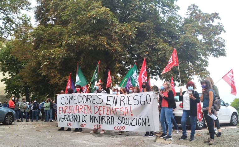Los sindicatos de los comedores escolares exigimos al Gobierno de Navarra y a las empresas del sector que tomen medidas para paliar la pérdida de puestos de trabajo