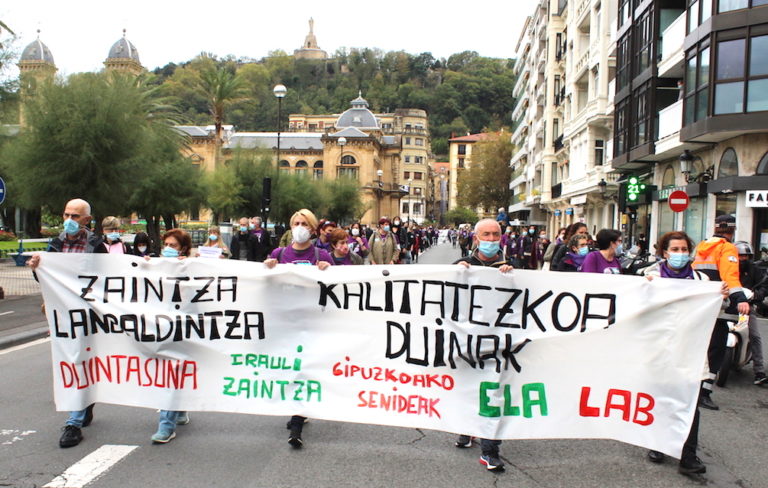 Denunciaremos en los juzgados los servicios mínimos establecidos para la huelga del 6 de octubre en residencias de mayores de Gipuzkoa