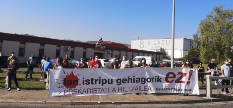 Lan heriotzen atzean prekarietatea dagoela salatu dugu Sondikan