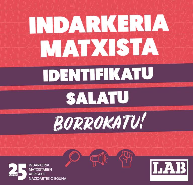 Lan-zentroetako indarkeria matxistaren aurrean benetako protokoloak aldarrikatuko ditugu enpresa eta administrazioetan