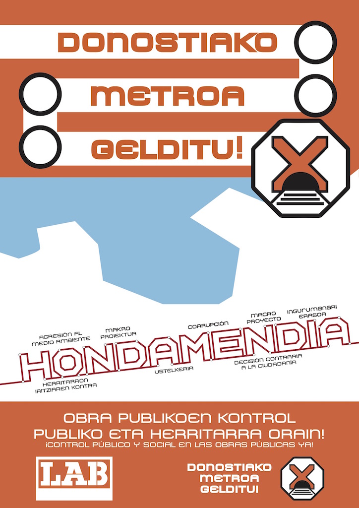 Exigimos parar las obras del metro de Donostia