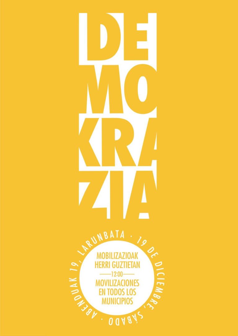 Sindikatuek, alderdi politikoek eta eragile sozialek elkarretaratzeak deitu ditugu larunbaterako, “Bateragune auziko” erabakiari erantzuteko