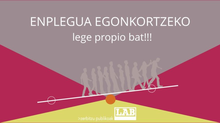 Eusko Jaurlaritzak proposatzen dituen tresnak ez dira nahikoak behin-behinekotasunaren abusuarekin amaitzeko