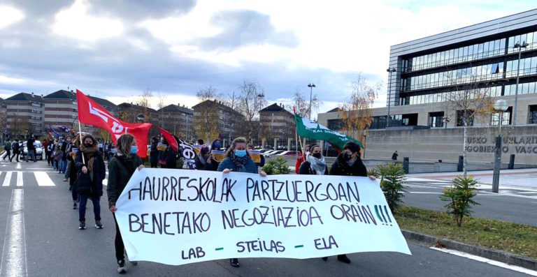 Mayor seguimiento de la segunda jornada de huelga del Consorcio Haurreskolak
