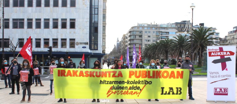 EAEko Irakaskuntza Publikoko langile publiko guztion lan-baldintzak hobetze aldera, lan hitzarmen-kolektibo duinak lortze bidean, mobilizatzeko prest gaude