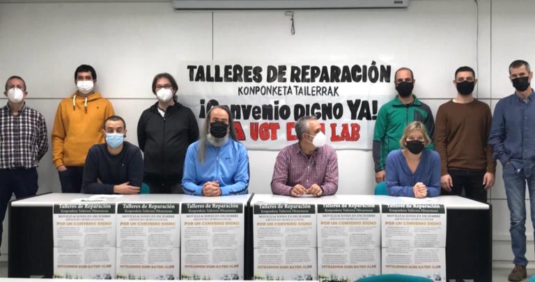 Sektoreko sindikatu guztiok mobilizazioak deitu ditugu Nafarroako Konponketa Tailerren Hitzarmenaren alde