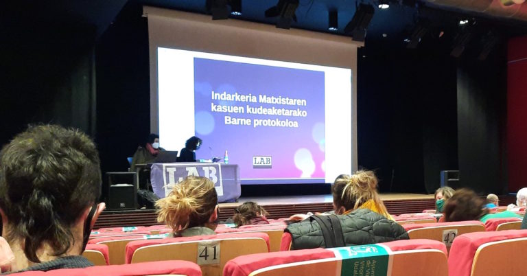 Indarkeria matxista kasuen kudeaketarako barne protokoloa ari gara aurkezten