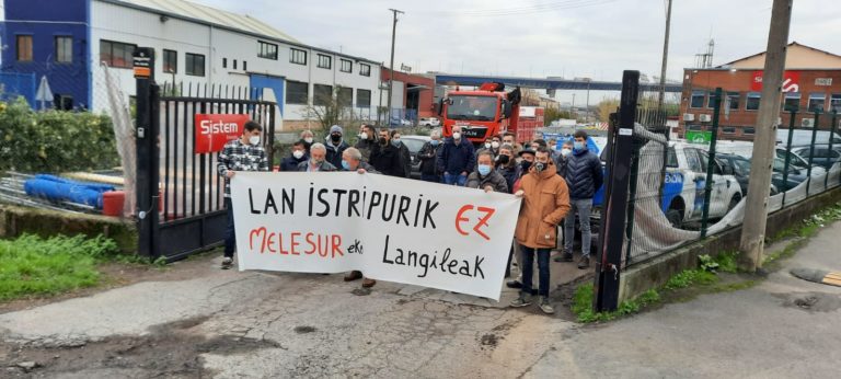 Melesur enpresako langileak mobilizatu dira, urteko lehen lan heriotza salatzeko