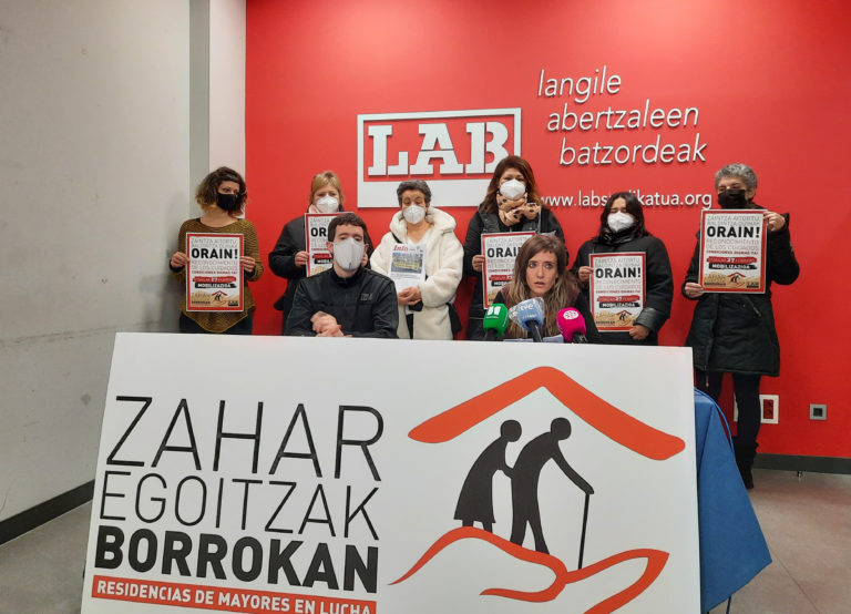 Hemos iniciado una campaña por un convenio navarro para las residencias de mayores, con una movilización el 27 de febrero en Iruñea