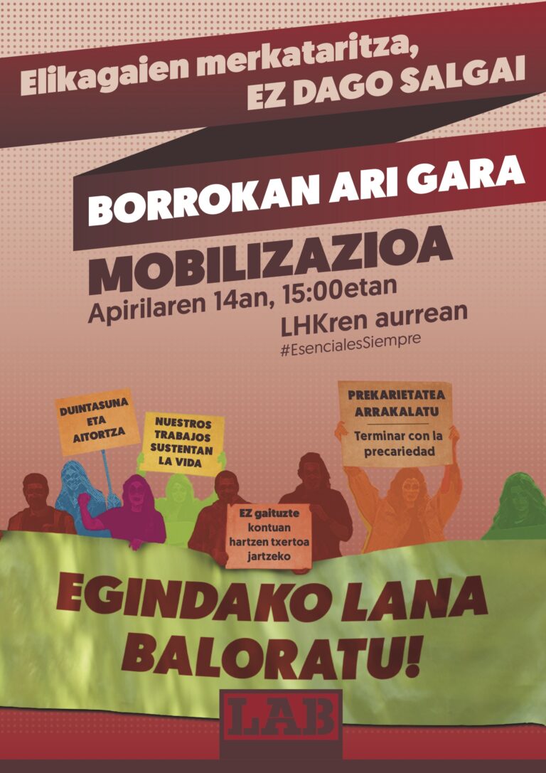 Hemos reclamado a CECOBI un convenio digno en comercio de alimentación de Bizkaia, para valorar el trabajo realizado por las trabajadoras del sector