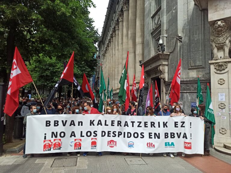 Nos hemos movilizado en contra de los despidos previstos en BBVA