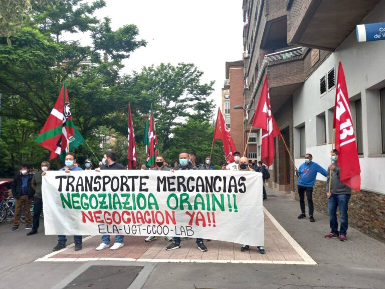 Nos hemos movilizado por la activación del convenio de transporte de mercancias de Araba