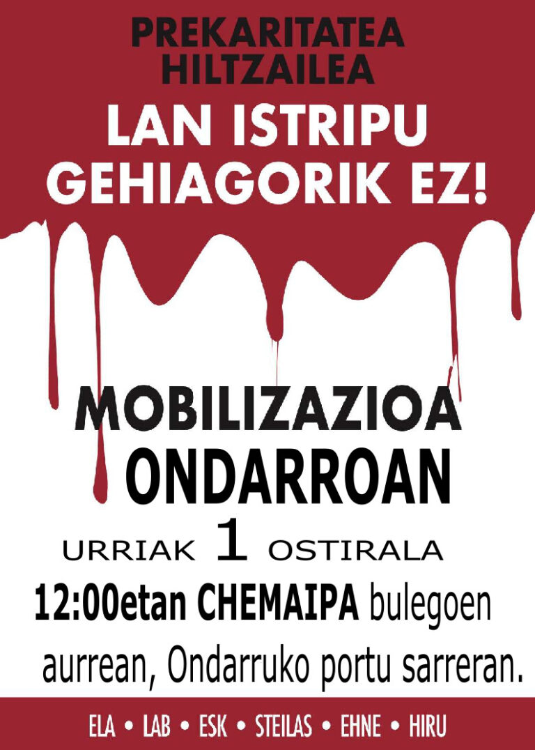 Se ha de proteger la vida de las y los arrantzales por encima de los intereses económicos de los armadores
