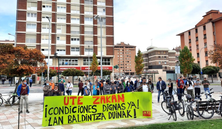 Hemos exigido condiciones laborales dignas para las y los trabajadores de la empresa UTE Zakan