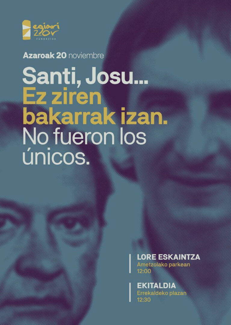 Nos sumamos a las iniciativas organizadas el 20 de noviembre en homenaje a Brouard y Muguruza y a la manifestación convocada por EH Bildu