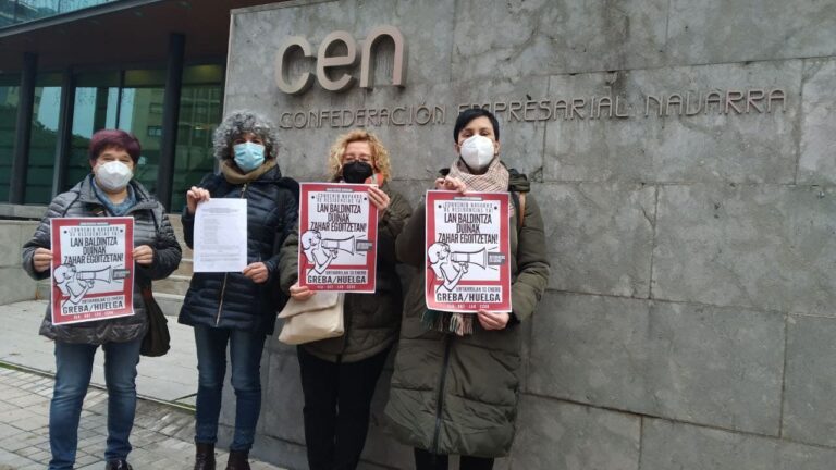 El 13 de enero vamos a la huelga para conseguir condiciones dignas de trabajo en el primer convenio de atención a las personas mayores de Nafarroa