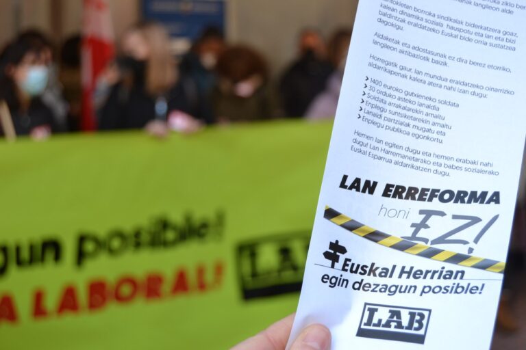 Desde la mayoría sindical vasca llevaremos a cabo una ronda de reuniones con EHBildu, PNV y Podemos-Ahal Dugu para pedirles el compromiso de derogar íntegramente las reformas laborales