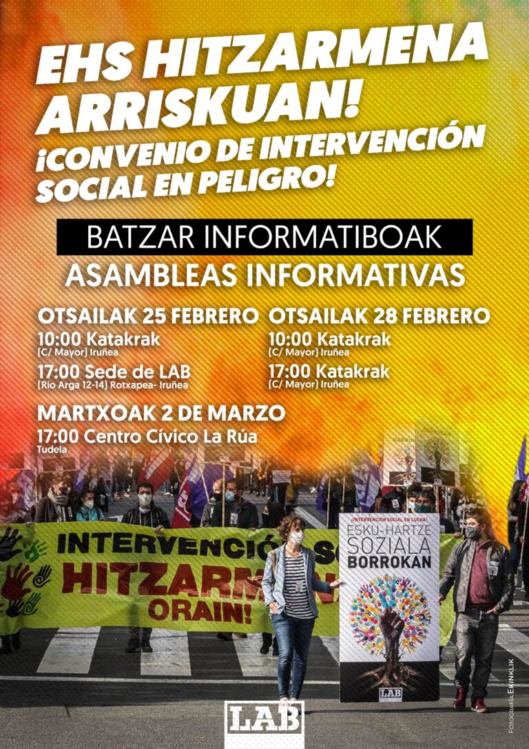 Hemos denunciado que la patronal estatal OEIS ha impugnado el convenio de Intervención Social de Navarra