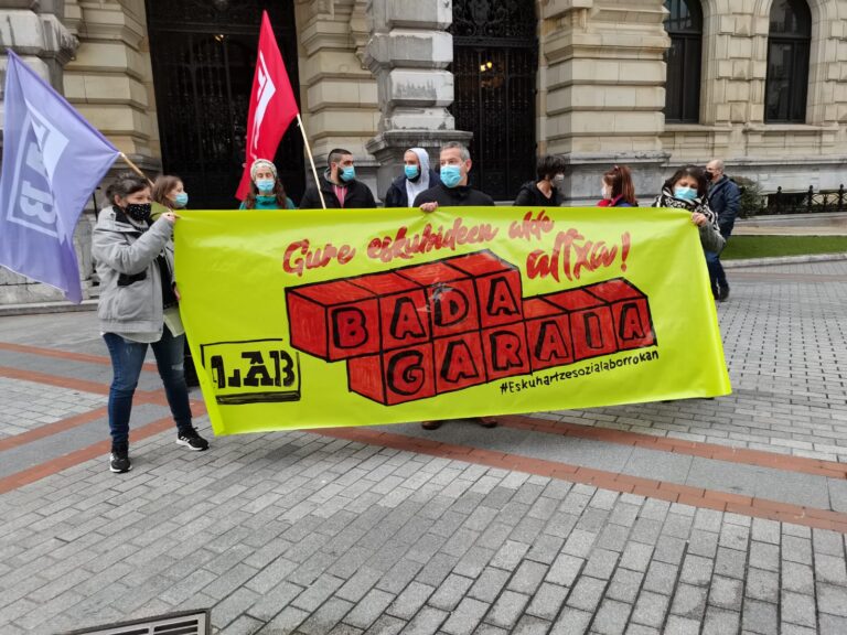 Las y los trabajadores de intervención social de Bizkaia se movilizan en favor de un convenio digno