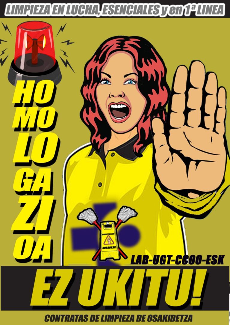 Hemos anunciado movilizaciones ante el bloqueo de la negociación del convenio del servicio de limpieza de los centros de Osakidetza