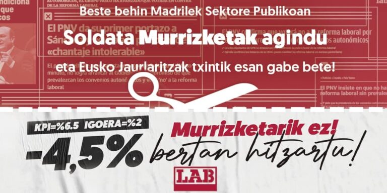 La imposición de Madrid y la servidumbre del Gobierno Vasco empobrece al personal público