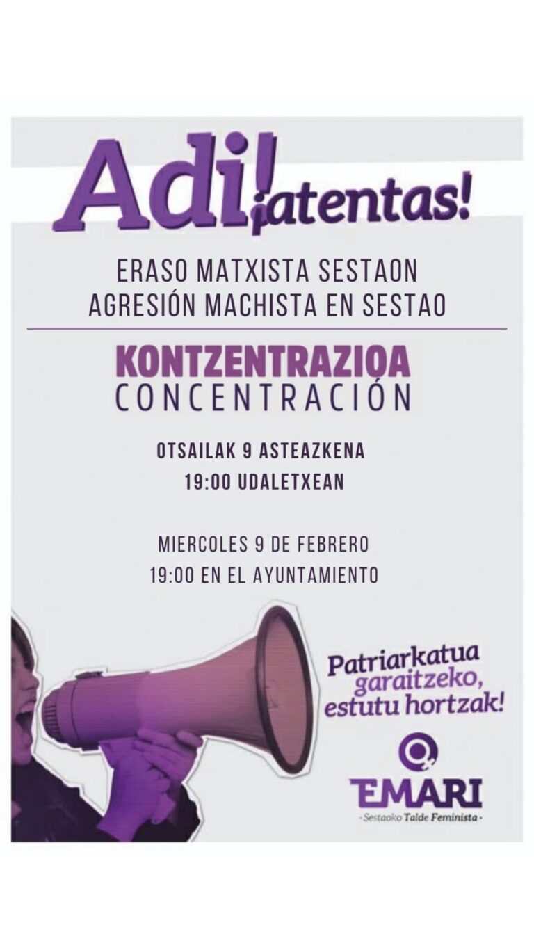 Manifestamos nuestra máxima repulsa al ataque machista sufrido por una compañera del servicio de limpieza de estaciones del metro de Bilbao