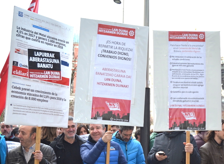 La patronal del metal de Bizkaia traslada una visión del sector falsa para evitar dignificar las condiciones laborales