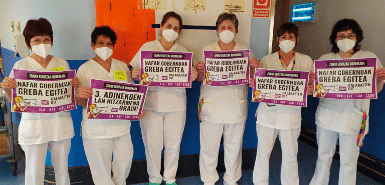 Tercera jornada de huelga en las residencias de mayores de Nafarroa en defensa del primer convenio para mejorar las condiciones laborales y la calidad del servicio