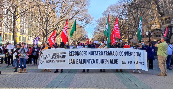Hemos convocado otras dos jornadas de huelga ante el bloqueo de la patronal y la pasividad del Gobierno de Navarra en el convenio de atención a las personas mayores