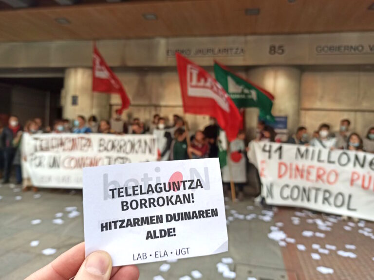 Las y los trabajadores del servicio de teleasistencia betiON del Gobierno Vasco realizarán otras 12 jornadas de huelga