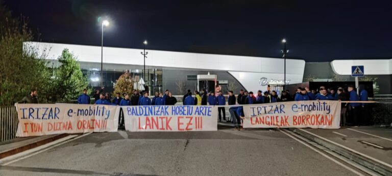 Éxito de la primera jornada de huelga en Irizar E-Mobility
