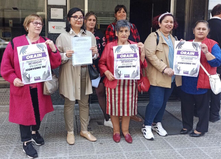 Hemos registrado la petición de abrir la mesa negociadora del primer convenio colectivo de trabajadoras de hogar de la CAV en el Consejo de Relaciones Laborales