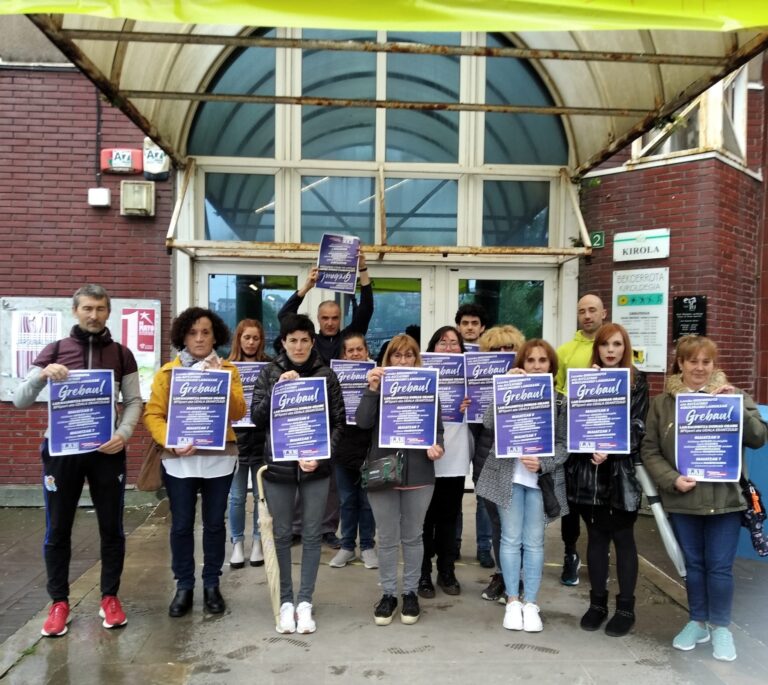 Hemos convocado huelga para el 5 y 7 de mayo en el polideportivo Bekoerrota y la piscina de Altzate, en Lezo, ante el bloqueo de la negociación del convenio laboral