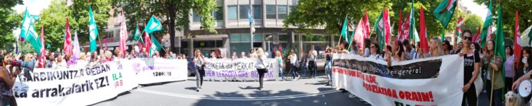 Trabajadoras de limpieza y comercio de Bizkaia suman sus fuerzas en la jornada de huelga por sus respectivos convenios