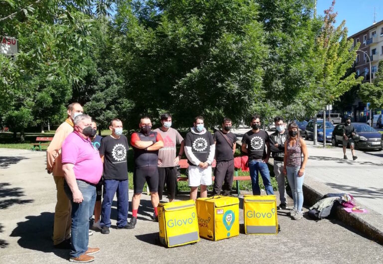 Hemos denunciado la indefensión de las y los trabajadores de Glovo en Nafarroa, Araba y Gipuzkoa