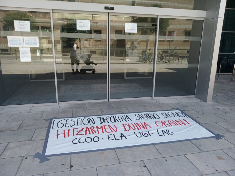 Las y los trabajadores de gestión deportiva de Nafarroa no están dispuestos a seguir perdiendo poder adquisitivo