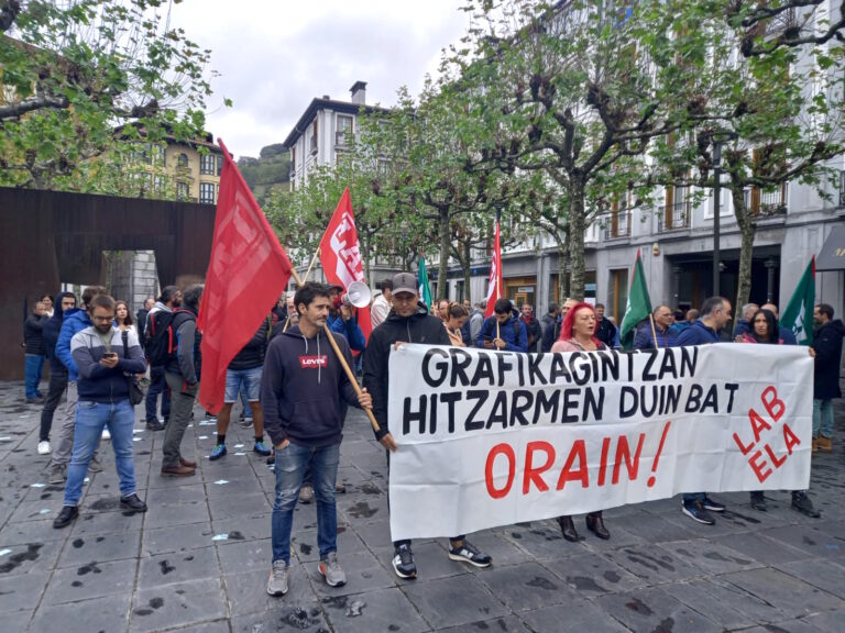 Seguimiento del 80% en el primer día de huelga de artes gráficas de Gipuzkoa