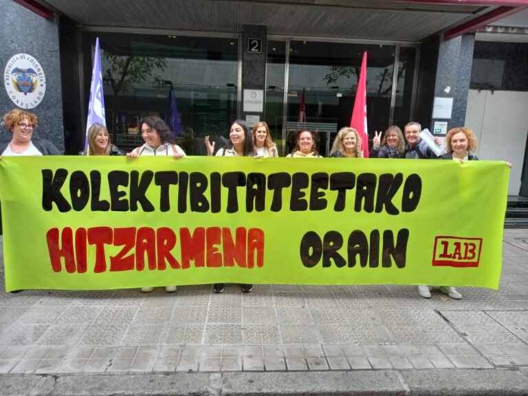 Nos hemos movilizado en Bilbo ante el Consejo de Relaciones Laborales en defensa de un convenio de colectividades para la CAV