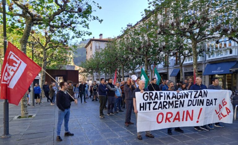 Tercera jornada de huelga en el sector de artes gráficas de Gipuzkoa con un seguimiento del 80%