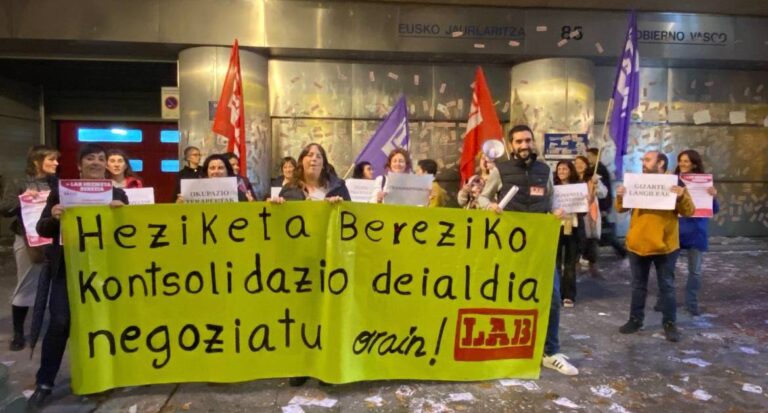 Hemos pedido ante la Delegación Territorial de Bilbo que se negocien las convocatorias de consolidación de Educación Especial del Departamento de Educación de la CAV