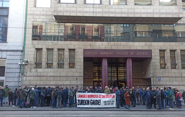 Nos movilizamos en apoyo a la lucha de las y los trabajadores del metal de Bizkaia y en solidaridad con las 8 personas que están llamadas a declarar
