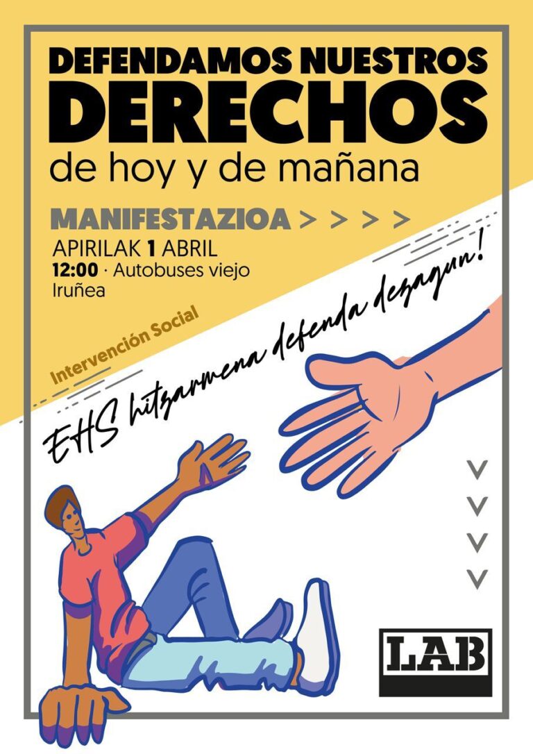 LAB eta Esku-hartze Sozialeko langileak berriz ere mobilizatuko dira, hitzarmena bizi-bizirik dagoela eta ezin dela ukitu aldarrikatzeko