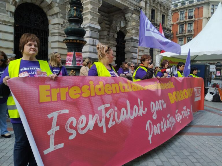 Itxialditik baraualdira, Bizkaiko egoitzetako langileek baldintza duinak lortzeko borrokan jarraitzen dute