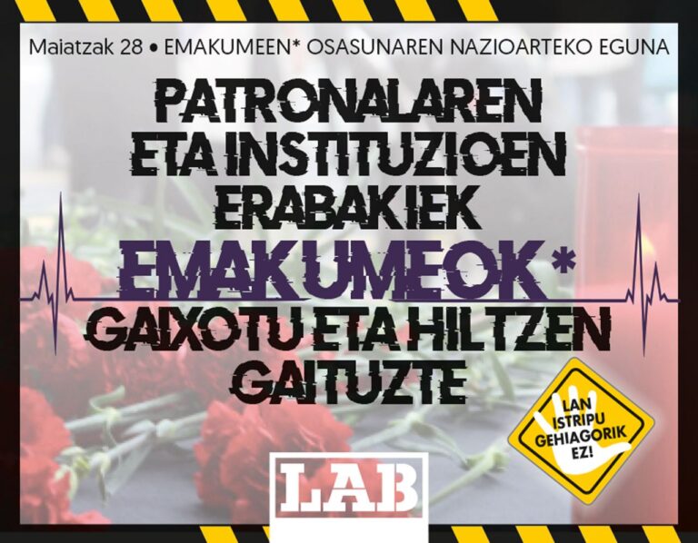 Reivindicamos la necesidad de una perspectiva feminista en salud laboral