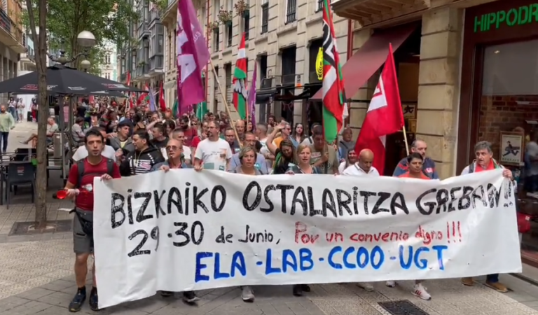 Hemos dado comienzo a la huelga en el sector de la hostelería de Bizkaia